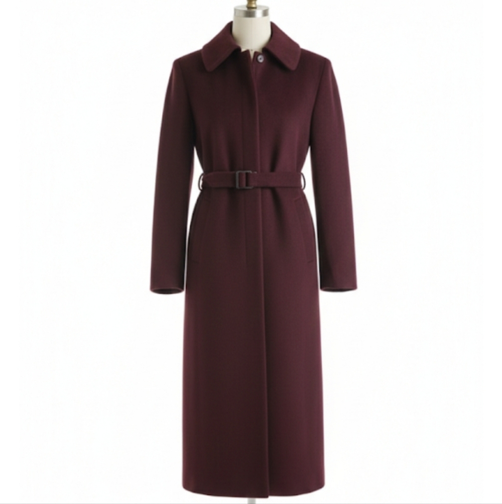 Armani Exchange Cashmere Blend  Plum  Pea  Coat  Size S - Picture 16 of 16